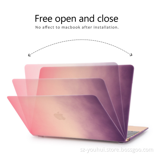 Hot rainbow spray color hard case for Macbook 12.1" with free gift case cover